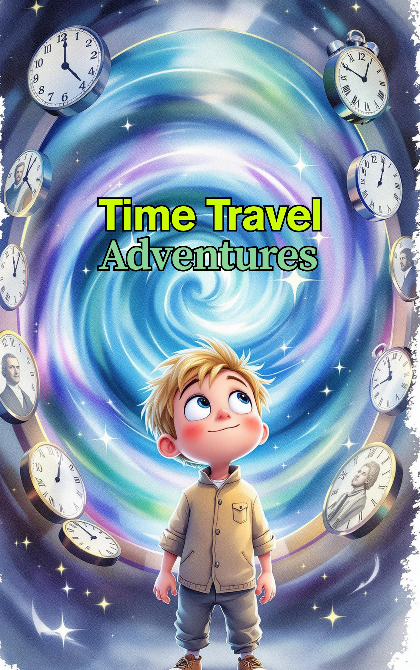 Child on an exciting time travel adventure in a Put Me In The Story Canada personalized book.