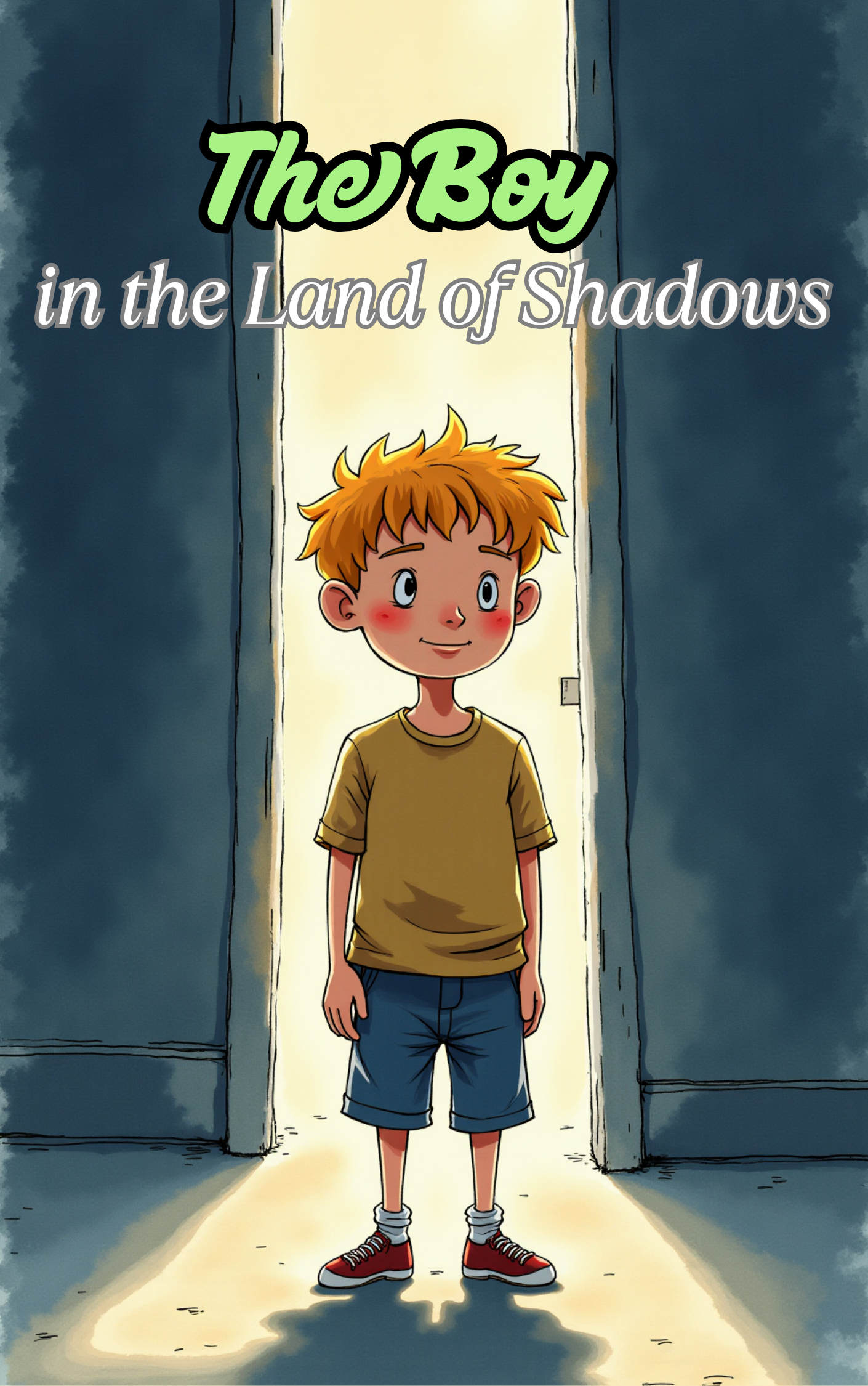Boy bravely exploring the mysterious Land of Shadows in a Put Me In The Story Canada personalized book.