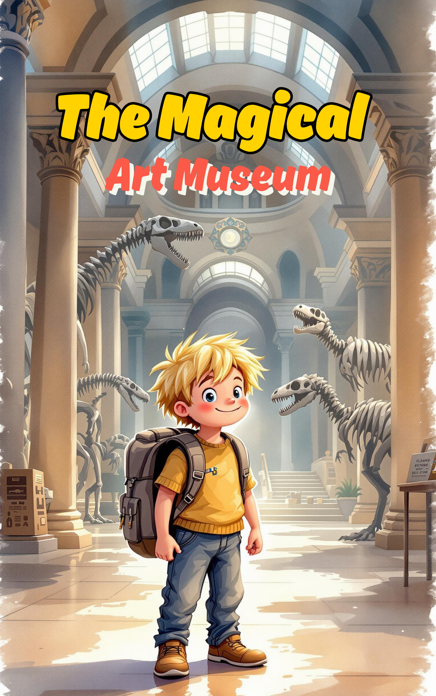 Child exploring the magical art museum where paintings come to life in a Put Me In The Story Canada personalized book.