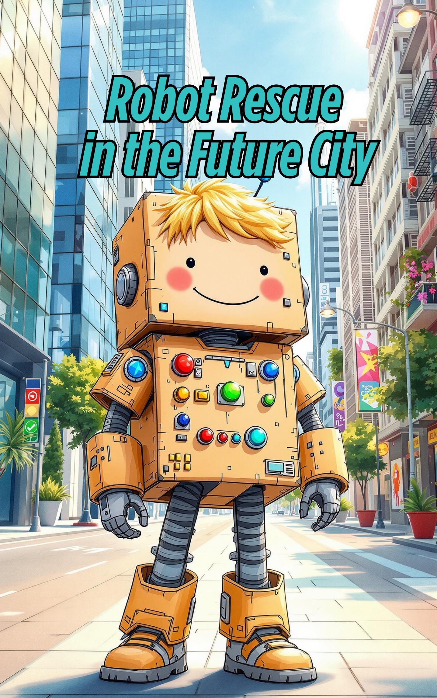 Little boy and robot teaming up for a rescue mission in a Put Me In The Story Canada personalized book.