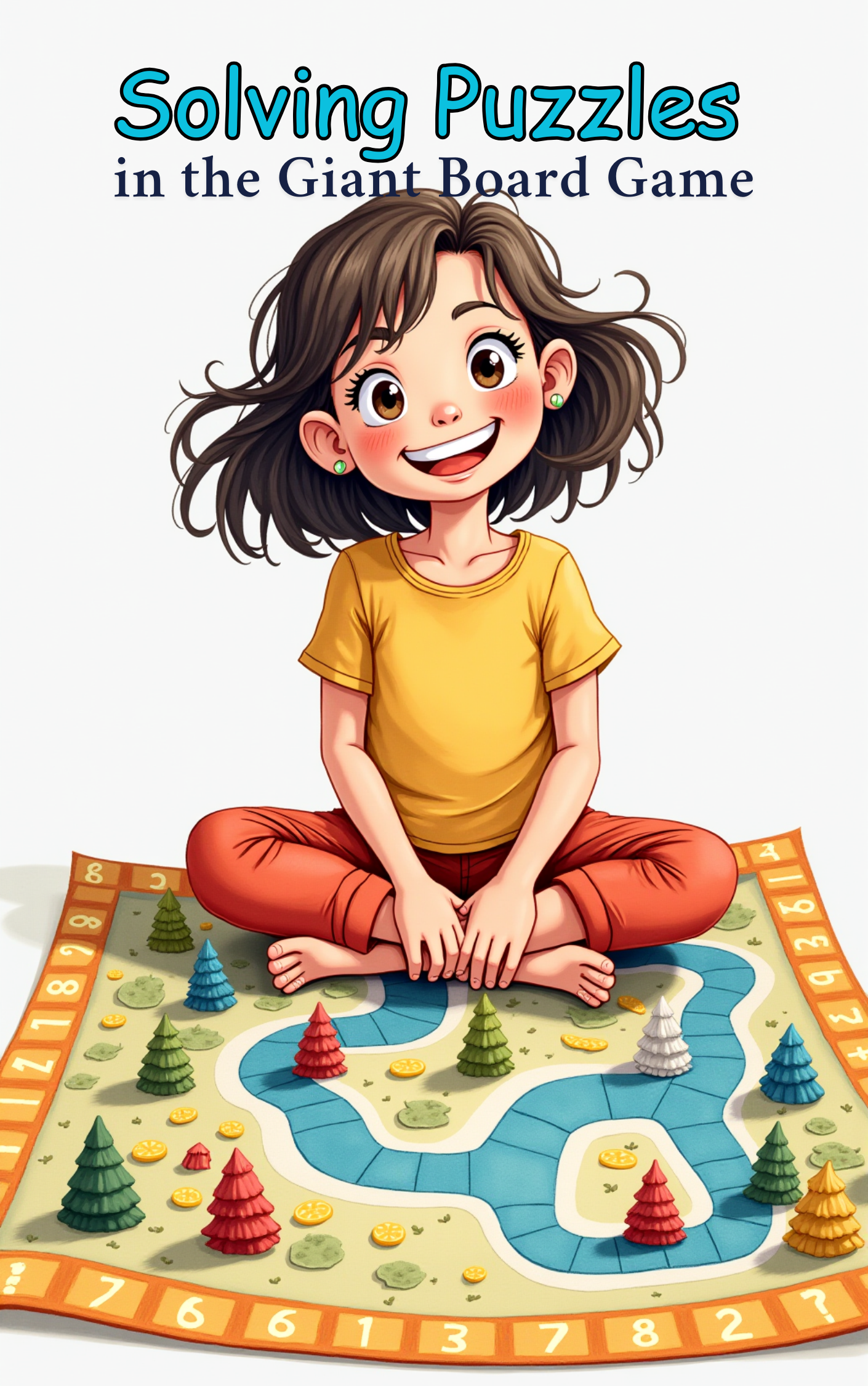 Little girl happily solving puzzles in a Put Me In The Story Canada personalized book.