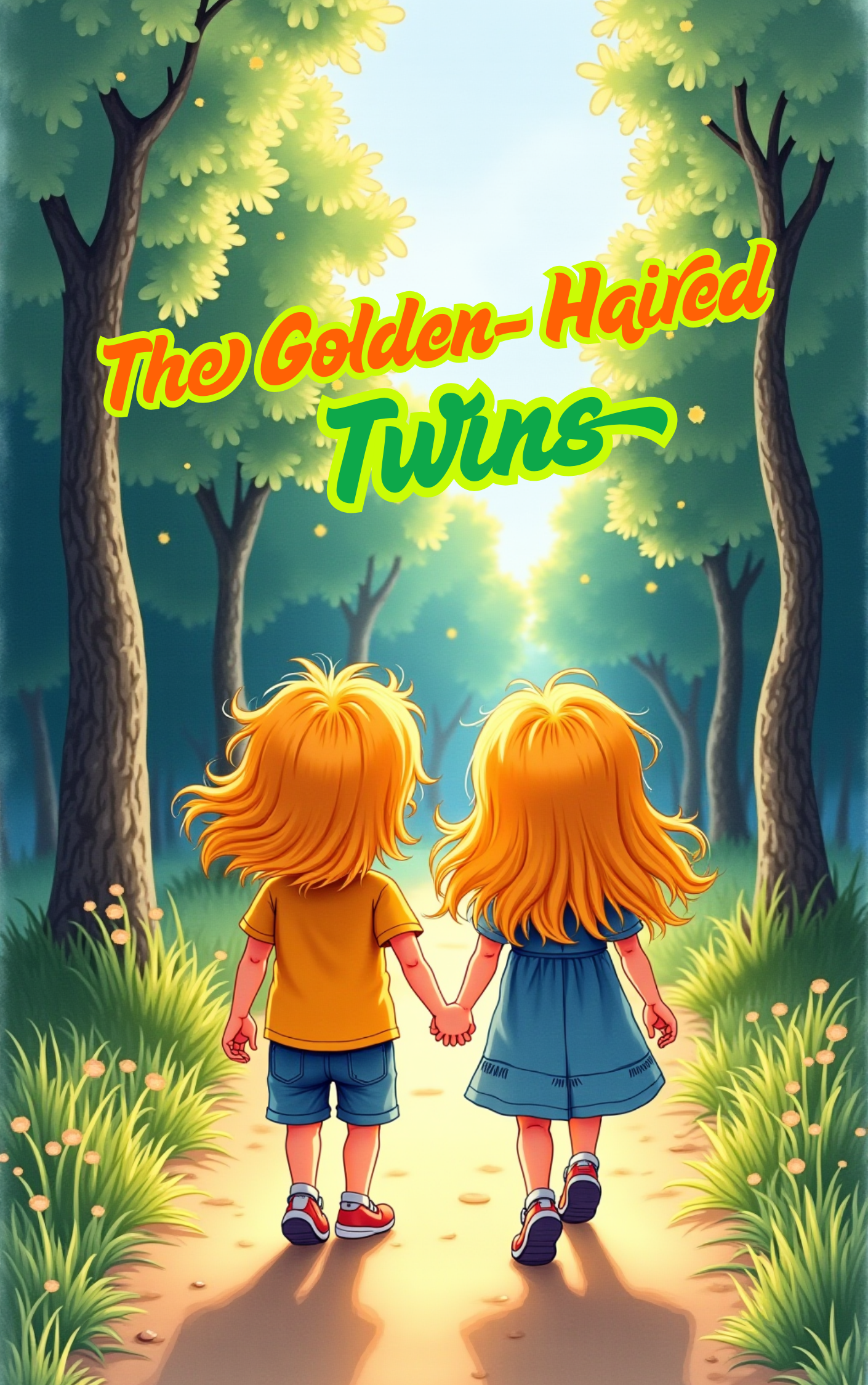 The golden-haired twins sharing adventures in a Put Me In The Story Canada personalized book.