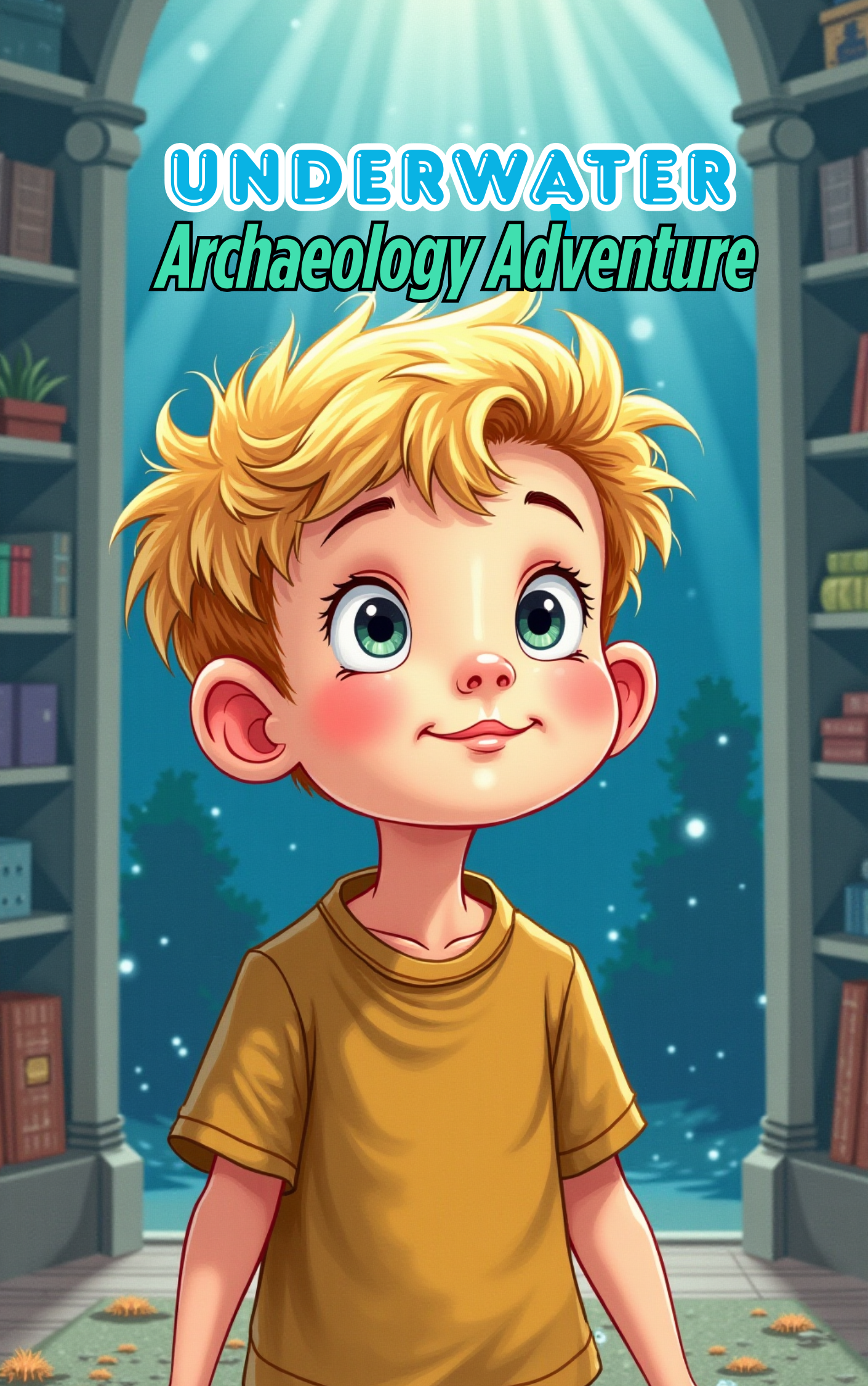 Little boy on an underwater archaeology adventure in a Put Me In The Story Canada personalized book.