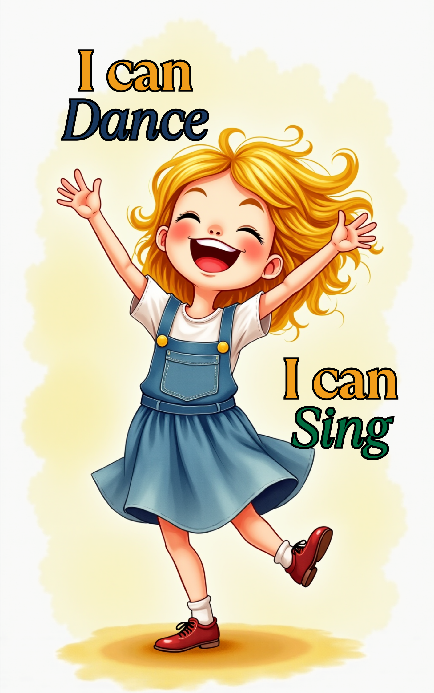 Little girl dancing with joy in a Put Me In The Story Canada personalized book.