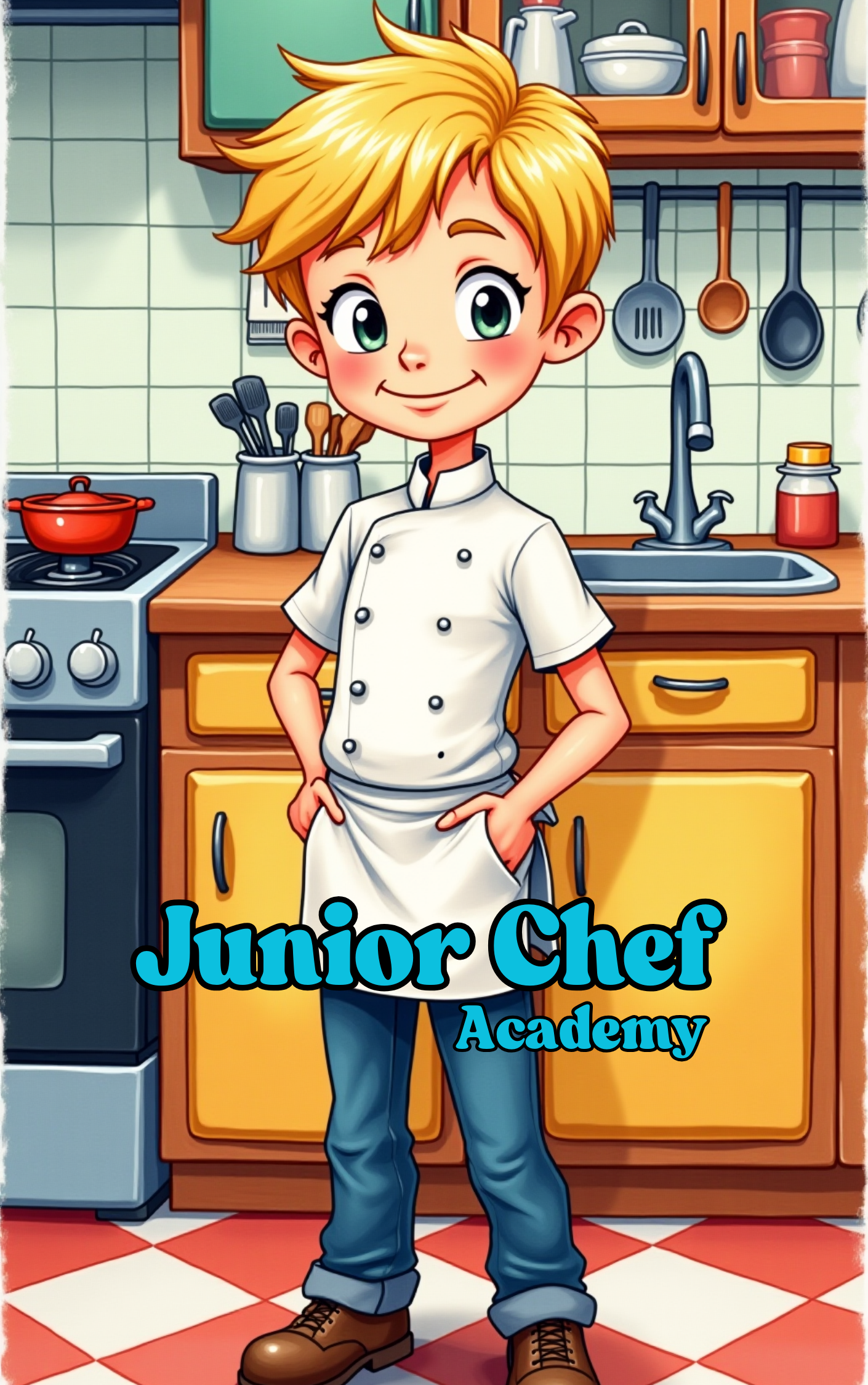 Child becoming a creative junior chef in a Put Me In The Story Canada personalized book.