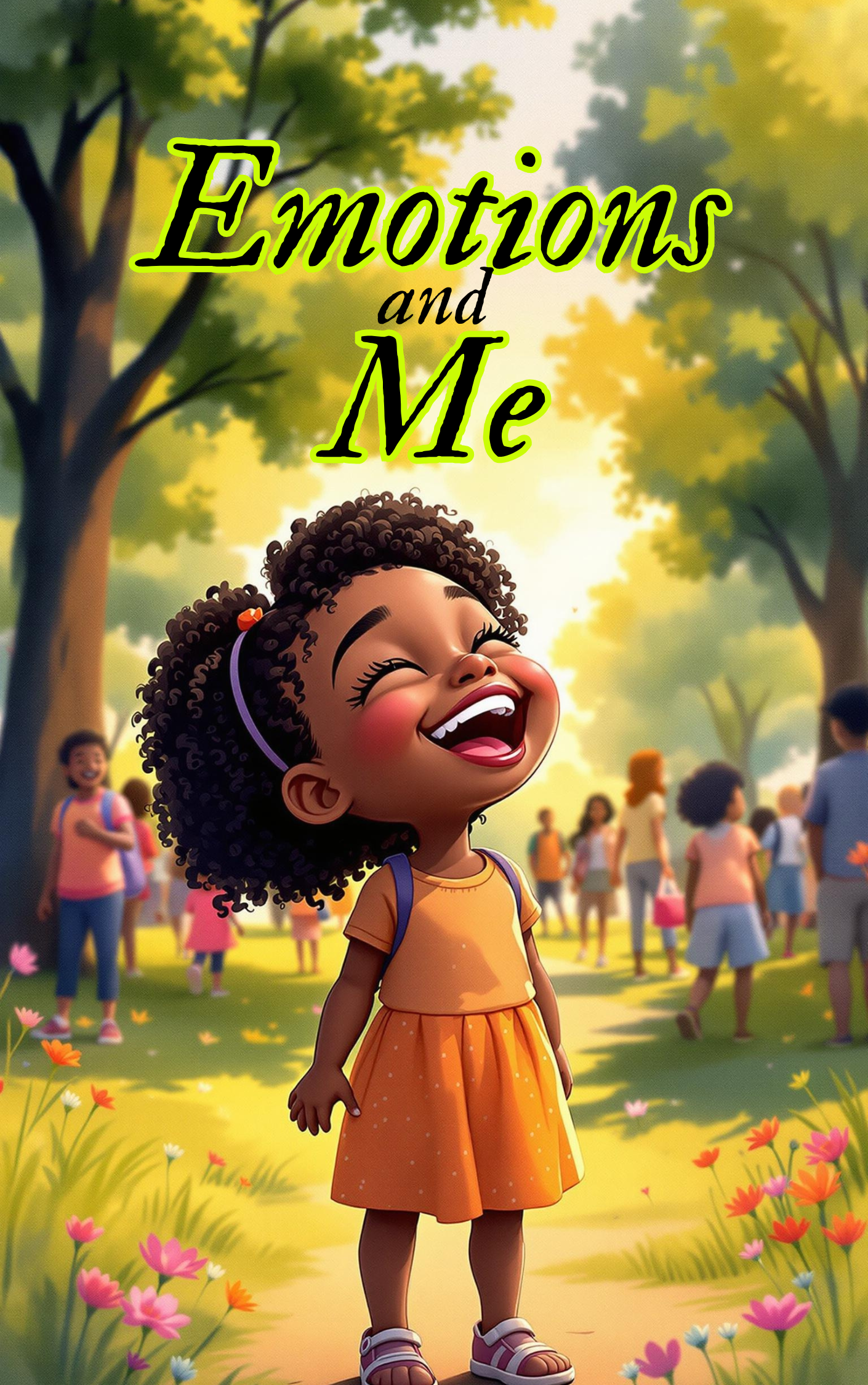 Little girl laughing joyfully while reading her Put Me In The Story Canada personalized book.