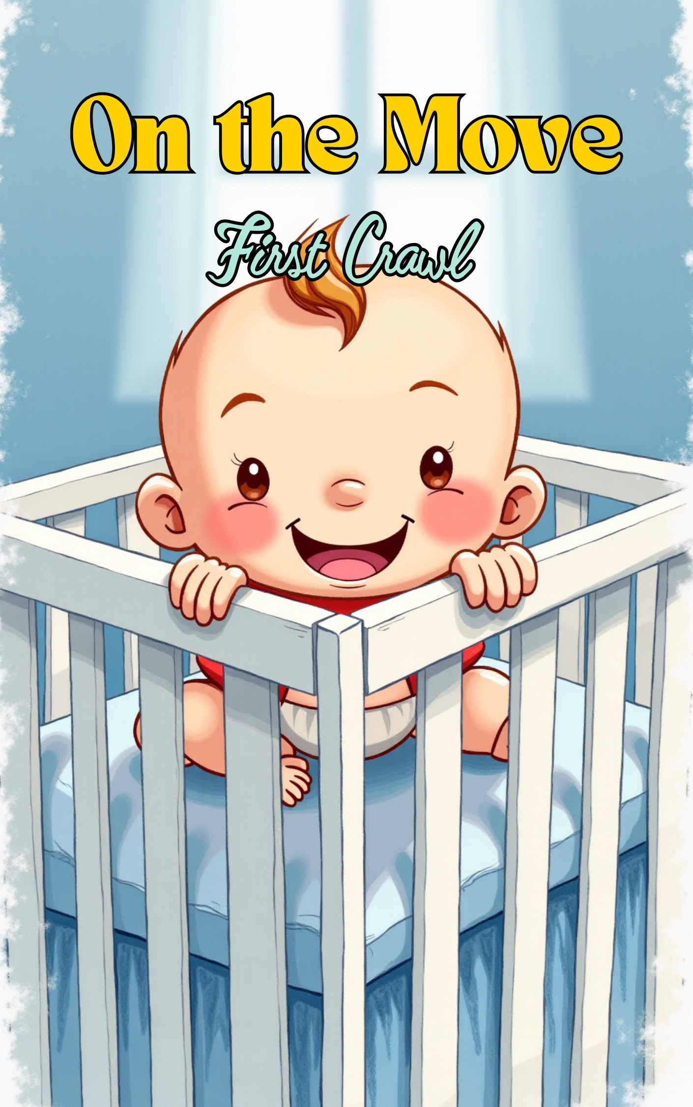 Baby’s first crawl, exploring with wonder in a Put Me In The Story Canada personalized book.