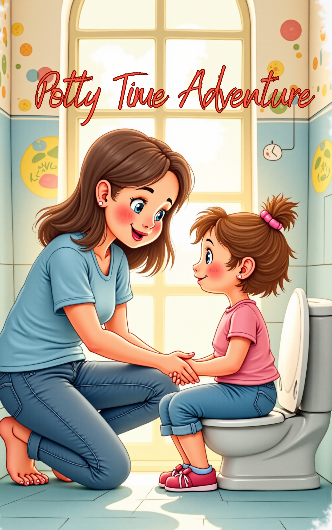 Child learning potty time with help from Put Me In The Story Canada personalized book.