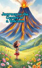 Little girl bravely on her journey to the center of a glowing volcano, filled with wonder and excitement.