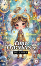 Little girl imagining time traveling on a magical adventure with her personalized story book.
