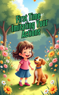 Little girl happily playing with her dog in a Put Me In The Story Canada personalized book.