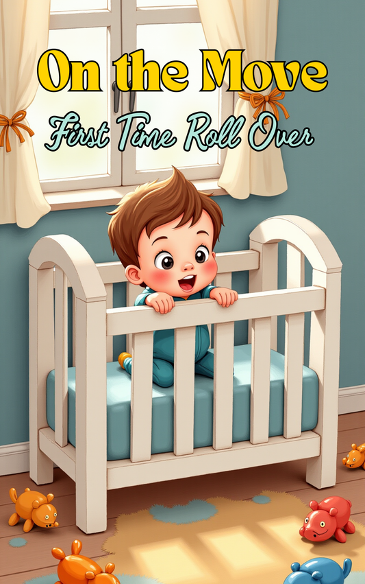 Baby’s first time rolling over with excitement in a Put Me In The Story Canada personalized book.