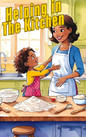 A little girl helping in the kitchen, stirring with care and joy — a delightful scene from Put Me In The Story Canada where little chefs create big memories.