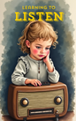 Little girl happily listening to radio in a Put Me In The Story Canada personalized book.
