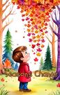 A curious little boy watching the seasons change