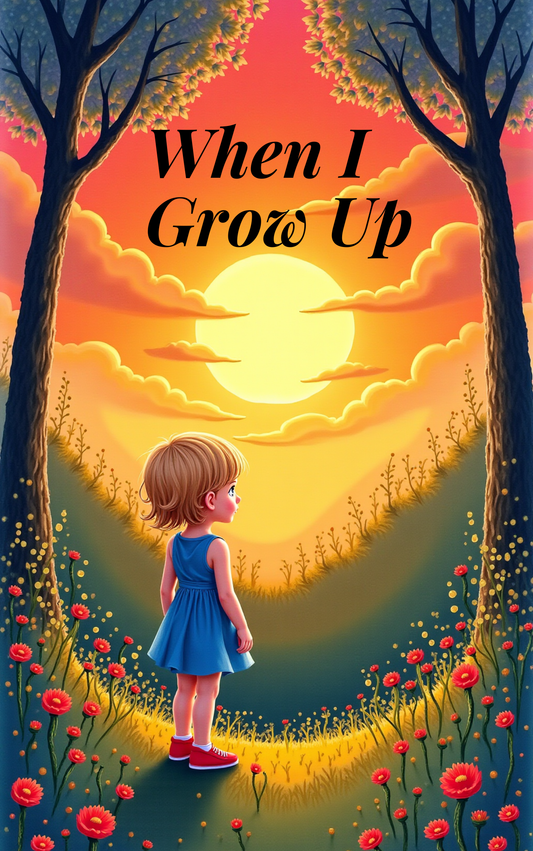 Girl enjoying the colors of sunset in a Put Me In The Story Canada personalized book.